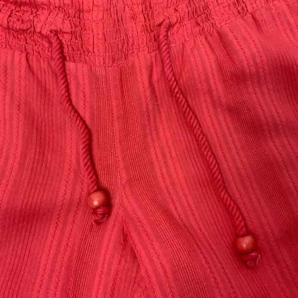 Billabong Coral Red Cotton Elastic Waist Beach Vacation Pants Small - Picture 15 of 16